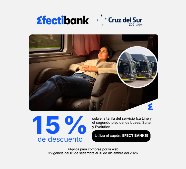 Descuento 15% para tarifa regular en Cruz del Sur